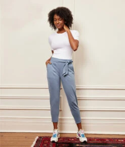 The Softest French Terry Tie-Waist Pant - Main -Summersalt Shop 1 ModelFront 283a2d31 6cdf 43d1 af95 2be061a248e3