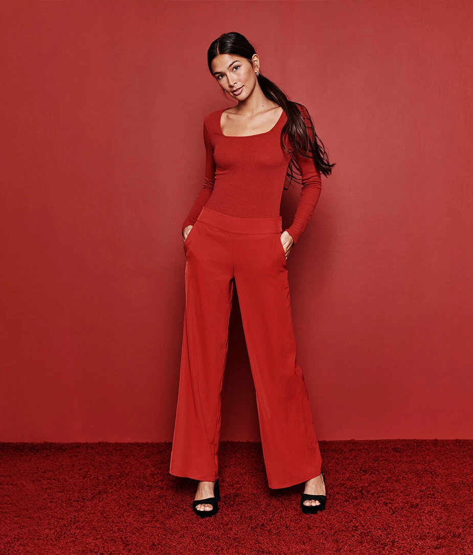 The Extra Soft Square Neck Day To Night Bodysuit - Lava 2 The Extra Soft Square Neck Day To Night Bodysuit - Lava - Image 2