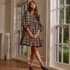The Tiered Mini Dress - Buffalo Check In Midnight & Toffee
