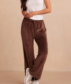 The Plush Velour Lounge Pant - Chocolate