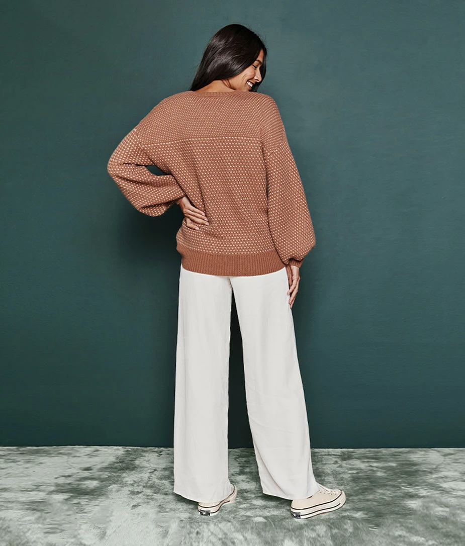 The Perfect Wide Leg Pant - White Sand 2 The Perfect Wide Leg Pant - White Sand - Image 2