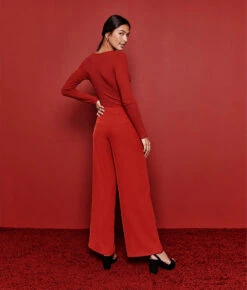 The Perfect Wide Leg Pant - Lava 6 The Perfect Wide Leg Pant - Lava -Summersalt Shop 2 ModelBack 8392c9c9 8326 4165 b396 31ba58c958a2