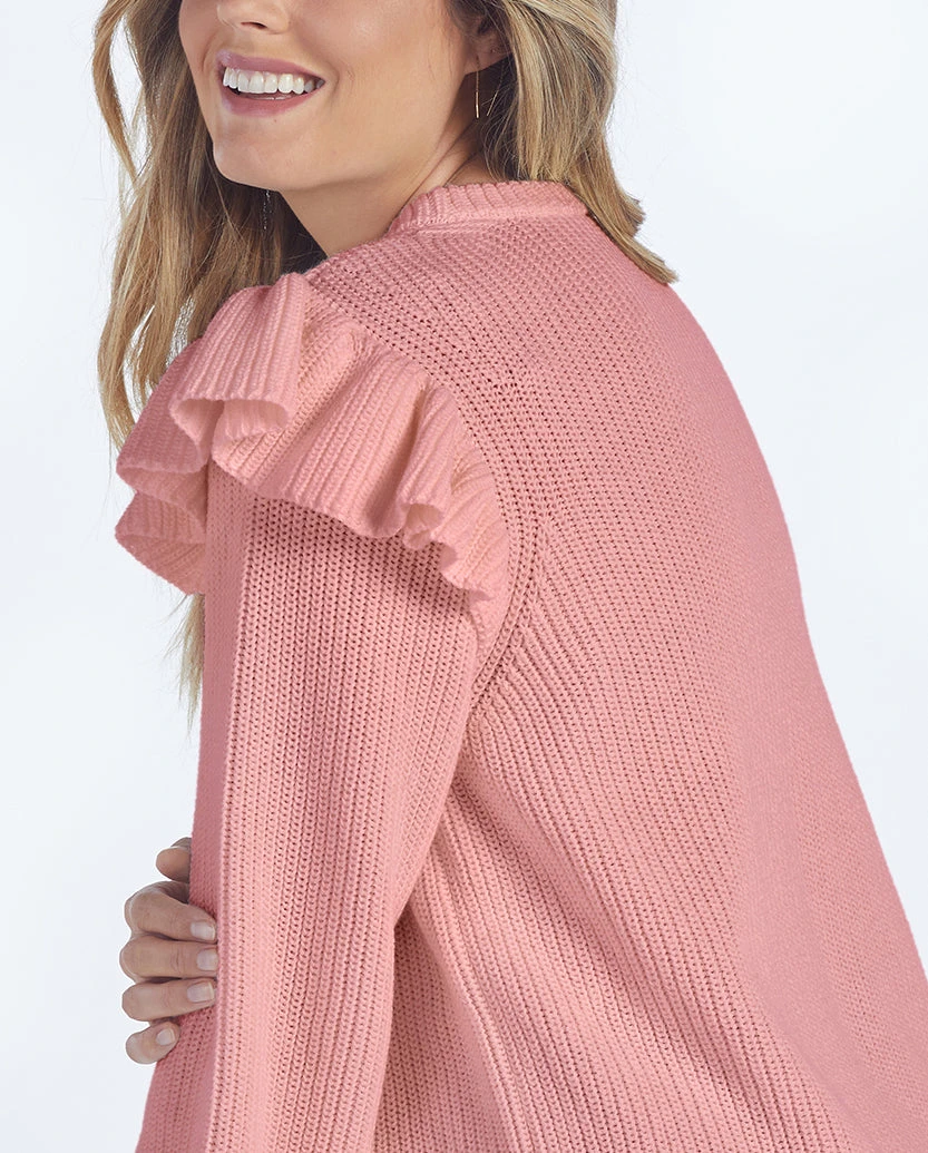 The Flirty Ruffle Sleeve Sweater - Desert Rose 4 The Flirty Ruffle Sleeve Sweater - Desert Rose - Image 4