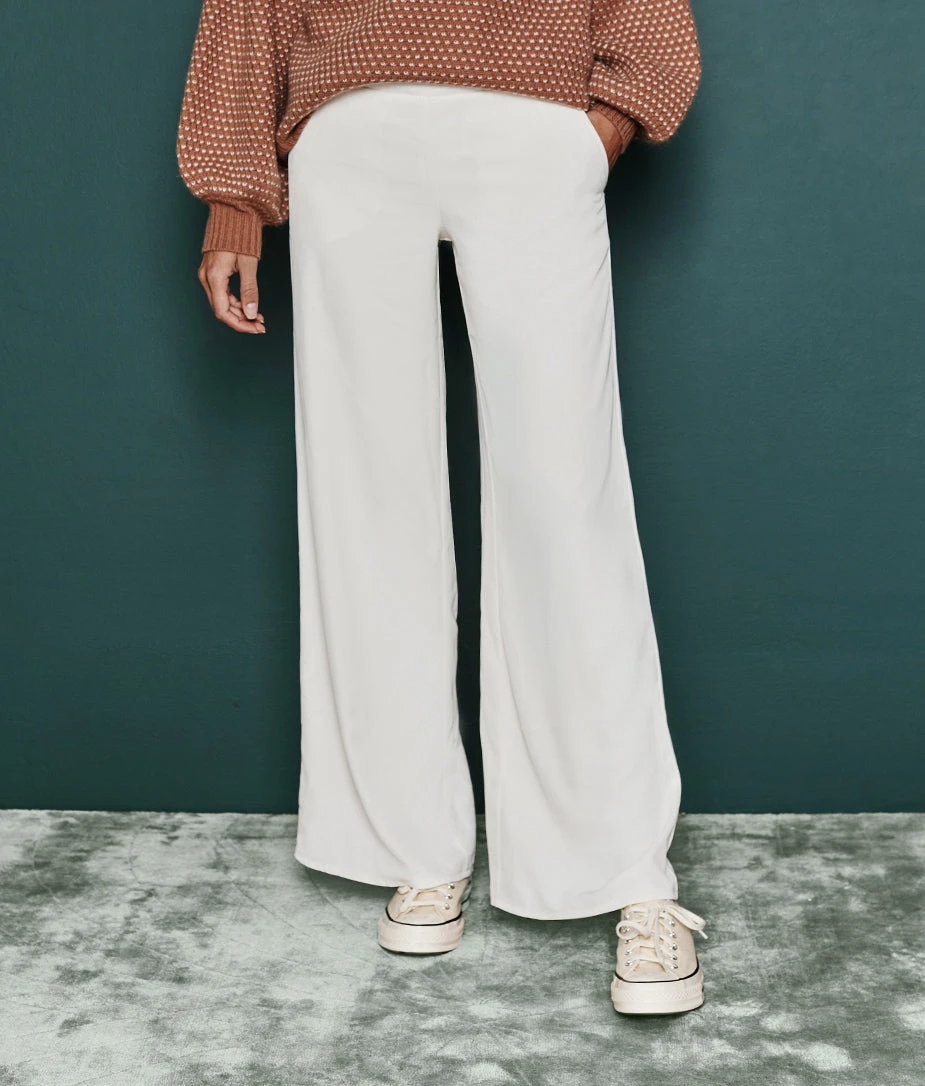The Perfect Wide Leg Pant - White Sand 3 The Perfect Wide Leg Pant - White Sand - Image 3
