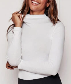 The Extra Soft Long Sleeve Day To Night Bodysuit - White Sand