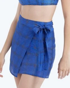 The Wrap Cover-Up Skirt - Modern Plaid In Hydrangea -Summersalt Shop 3 ModelFullBody 5ac4e750 3aee 477f 82a7 304ce792c210