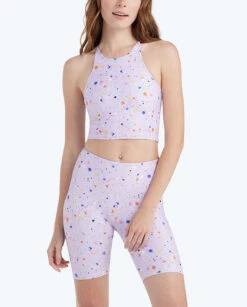The Do-It-All High Rise Biker Shorts - Paint Splatter In Lilac -Summersalt Shop 3 ModelFullBody d5bc851b c45c 4ef9 9a76 a2e1672bf3a0