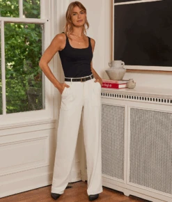The Classic Pleat Straight Leg Trouser Pant - White Sand 10 The Classic Pleat Straight Leg Trouser Pant - White Sand -Summersalt Shop 5 ExtraProductShot 6d5711ce b747 4d99 b5da 095d5b9bb448