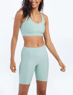 The Do-It-All High Rise Biker Shorts - Sage -Summersalt Shop BikerShort Sage ModelDetailFront