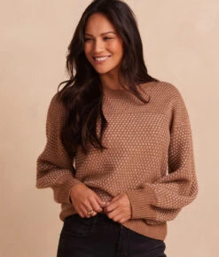 The Luxe Cashmere Blend Mix Stitch Sweater - Fawn & Dune