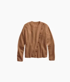 The Luxe Cashmere Blend Button Crewneck - Praline -Summersalt Shop Cashmere Button Sweater 6