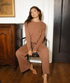 The Luxe Cashmere Blend Sweater Pant - Praline -Summersalt Shop Cashmere Pant 4