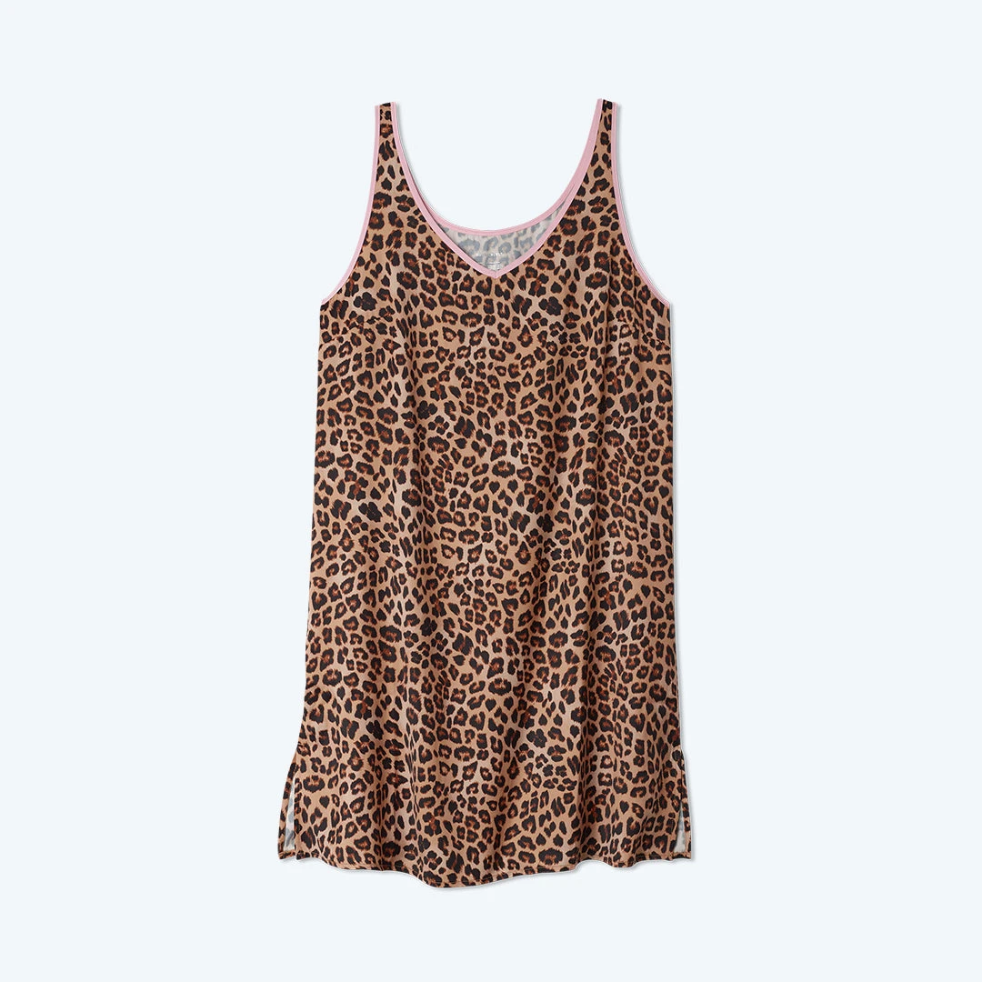The Cloud 9 Silky Slip Dress - Leopard & Pink Sky 1 The Cloud 9 Silky Slip Dress - Leopard & Pink Sky