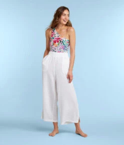 The Cloud Gauze Wide-Leg Pants - White Sand -Summersalt Shop CloudGauzeWide LegPantsWhiteSandFront1