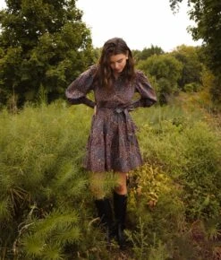 The Countryside Poplin Tiered Shirtdress - Floral Prairie In Chocolate 8 The Countryside Poplin Tiered Shirtdress - Floral Prairie In Chocolate -Summersalt Shop Countryside Poplin Tiered Shirtdress Floral Prairie in Chocolate 5