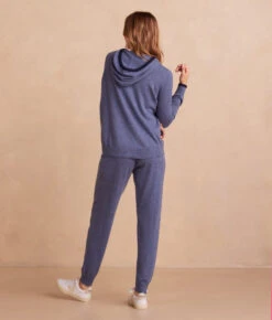 The Coziest Cashmere Blend Jogger - Steel & Midnight -Summersalt Shop CoziestCashmereBlendJogger Steel Midnight Back Full