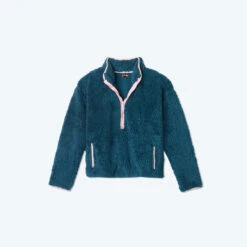 The Cozy High Pile Eco Fleece Half-Zip - Venetian & Pink Sky -Summersalt Shop CozyFleeceZipUp Venetian