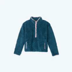 The Cozy High Pile Eco Fleece Half-Zip - Venetian & Pink Sky -Summersalt Shop CozyFleeceZipUp Venetian2