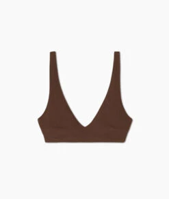 The LuxeCrinkle Tide Bikini Top - Mocha 10 The LuxeCrinkle Tide Bikini Top - Mocha -Summersalt Shop Crepe Tide Bikini Top Mocha FLAT
