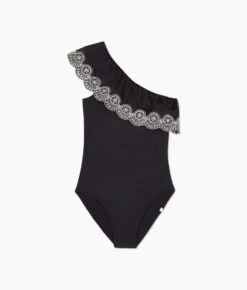 The Eyelet Ruffle Sidestroke - Sea Urchin -Summersalt Shop Eyelet Ruffle Sidestroke Sea Urchin Avorio Stitching FLAT