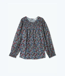 The Perfect Smocked Cotton Top - Outbloom In Midnight -Summersalt Shop FlatLay 2021 11 29T165141.343