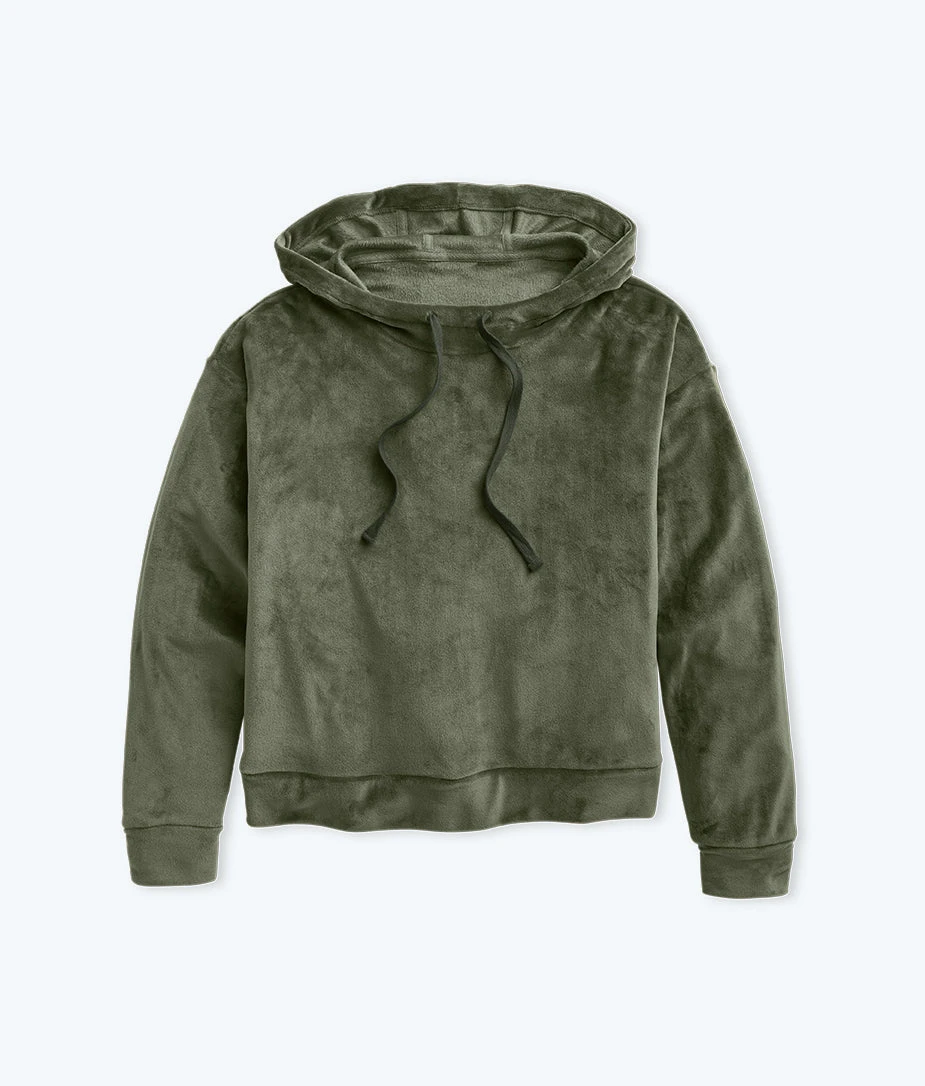The Plush Velour Hoodie - Olive 6 The Plush Velour Hoodie - Olive - Image 6