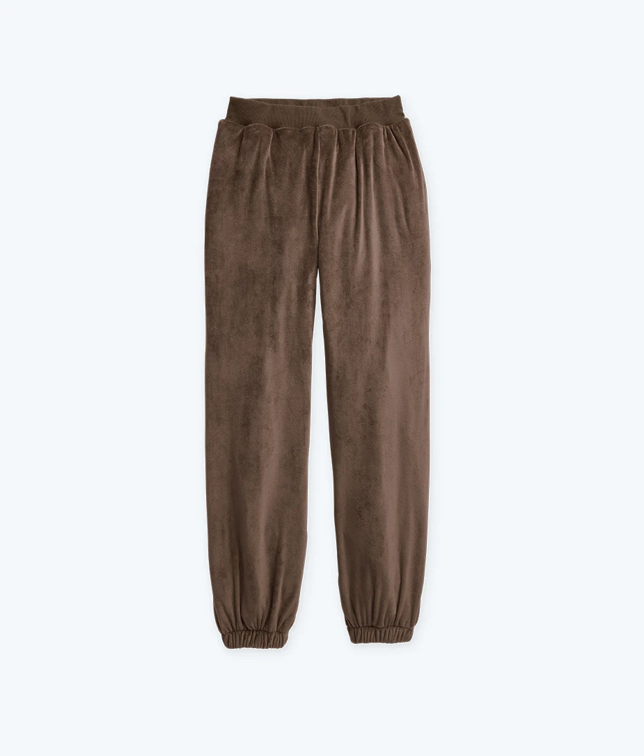 The Plush Velour Jogger - Chocolate 5 The Plush Velour Jogger - Chocolate - Image 5