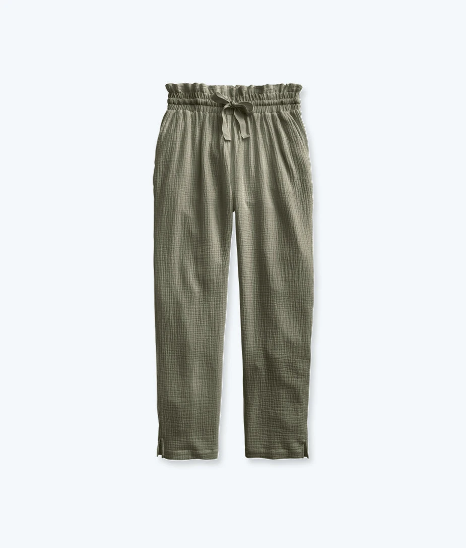 The Going Places Gauze Drawstring Pant - Agave 1 The Going Places Gauze Drawstring Pant - Agave