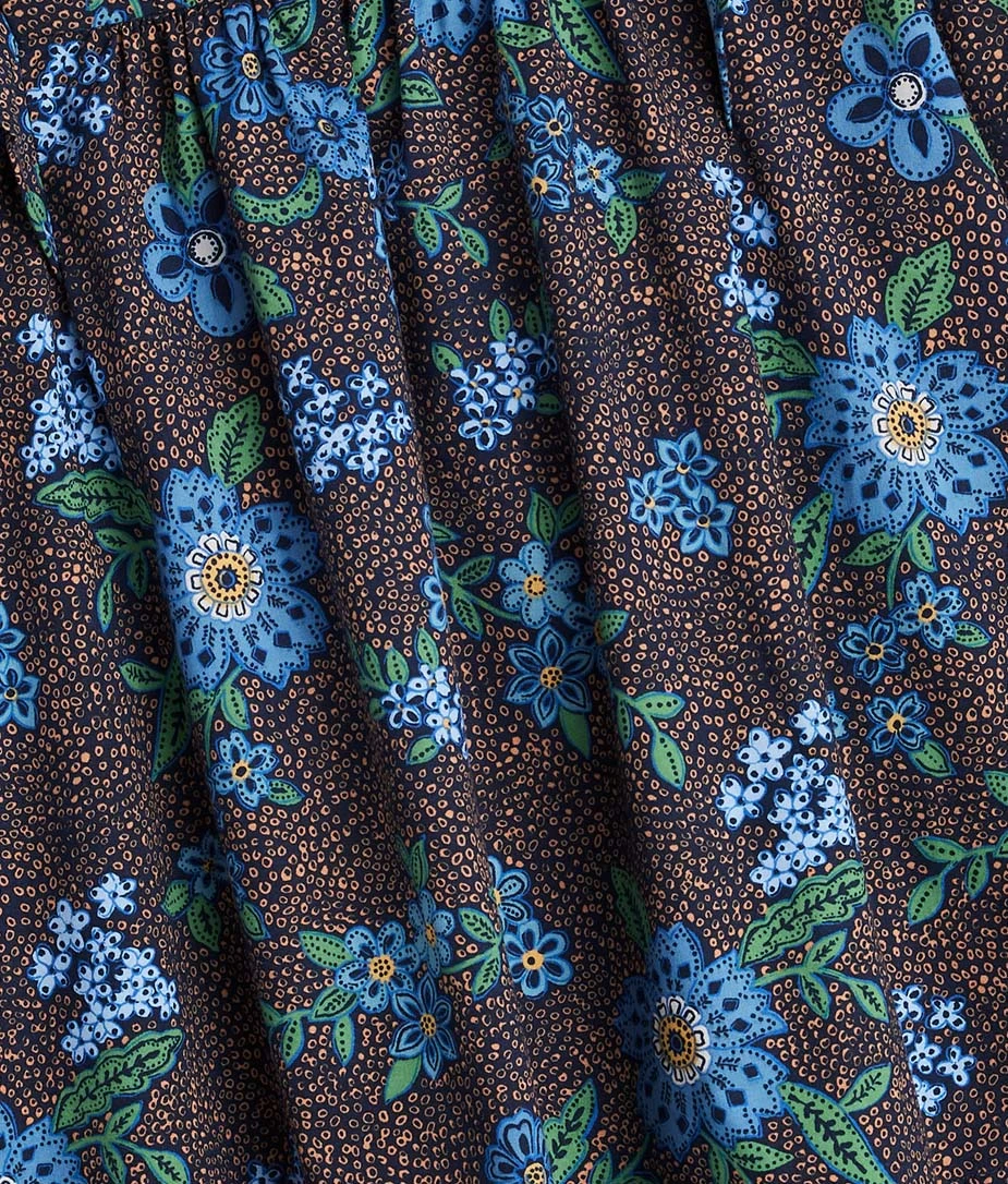 The Countryside Poplin Ruffle Blouse - Rustic Floral In Midnight 3 The Countryside Poplin Ruffle Blouse - Rustic Floral In Midnight - Image 3