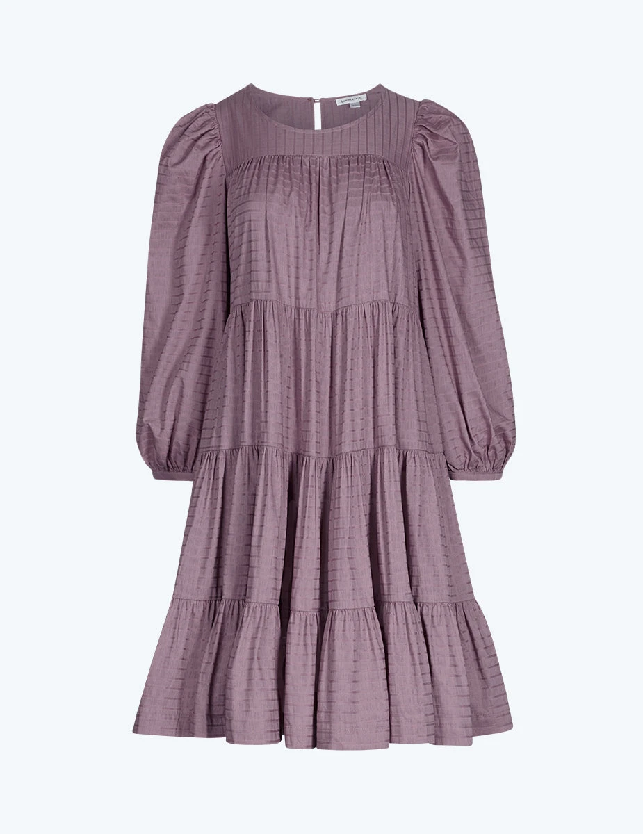 The Tiered Mini Dress - Plum 2 The Tiered Mini Dress - Plum - Image 2