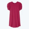 The Luxe Pima Twist-Sleeve T-Shirt Dress - Currant