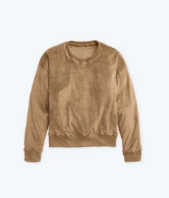 The Plush Velour Relaxed Crew - Fawn 5 The Plush Velour Relaxed Crew - Fawn -Summersalt Shop FlatLay6