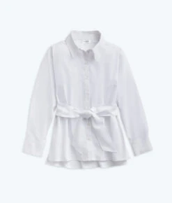 The Perfect Tie-Waist Girlfriend Shirt - White Sand