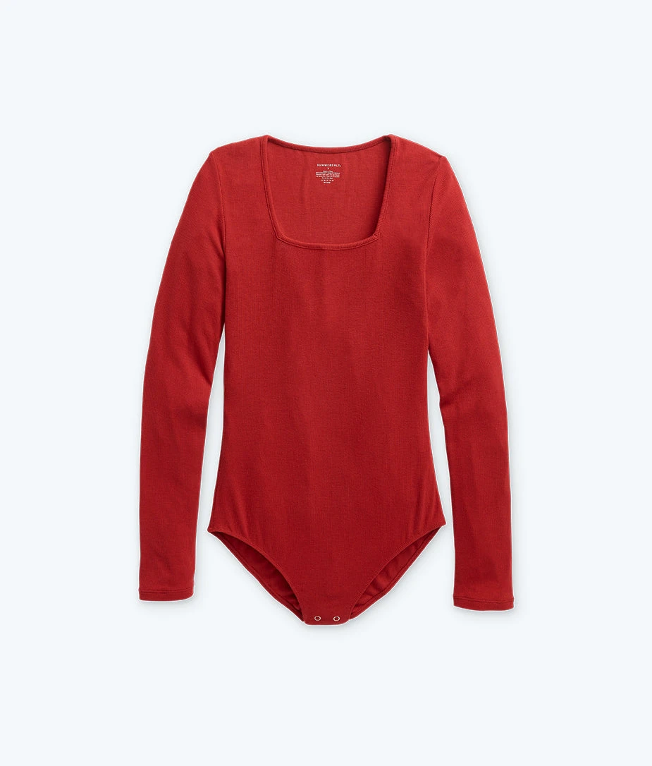 The Extra Soft Square Neck Day To Night Bodysuit - Lava