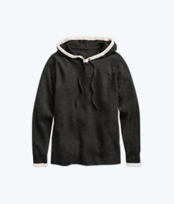 The Coziest Cashmere Blend Hoodie - Charcoal & White Sand -Summersalt Shop FlatLay a13bef7c adff 4d3f ab37 4968aa20cf8a