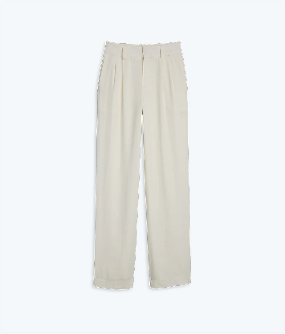 The Classic Pleat Straight Leg Trouser Pant - White Sand 6 The Classic Pleat Straight Leg Trouser Pant - White Sand - Image 6