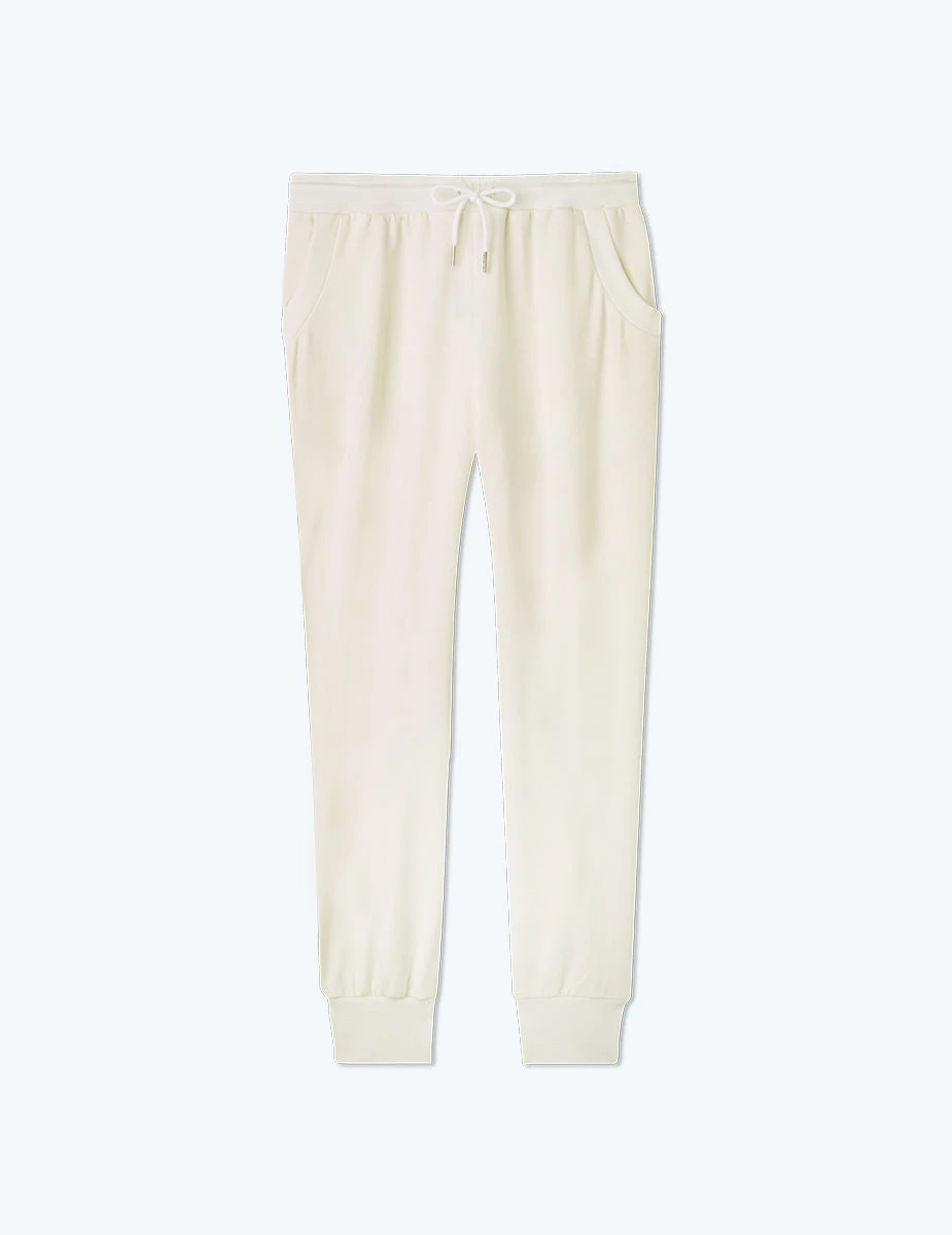 The Softest French Terry Jogger - White Sand 3 The Softest French Terry Jogger - White Sand - Image 3