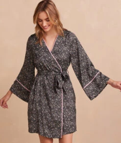 The Cloud 9 Silky Robe - In Bloom In Sea Urchin & Pink Sky -Summersalt Shop Front Crop TheCloud9SilkyRobe InBloominSeaUrchin PinkSky
