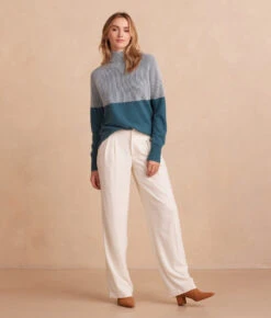 The Luxe Cashmere Blend Two-Tone Sweater - Venetian 7 The Luxe Cashmere Blend Two-Tone Sweater - Venetian -Summersalt Shop Front Full TheLuxeCashmereBlendTwo ToneSweater Venetian