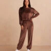 The Plush Velour Jogger - Chocolate