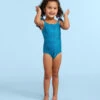 The Girls' Ruffle One Piece - Gingham In Calypso