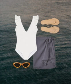 The Going Places Gauze Sarong - Midnight -Summersalt Shop Going Places Gauze Sarong Midnight Collage