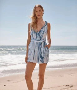 The Going Places Gauze Tie-Shoulder Romper - Summer Tie Dye -Summersalt Shop Going Places Gauze Tie Shoulder Romper Summer Tie Dye 3
