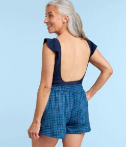 The High Tide Swim Shorts - Gingham In Deep Sea 9 The High Tide Swim Shorts - Gingham In Deep Sea -Summersalt Shop HighTideSwimShortsMixedGinghaminDeepSeaBack2 1