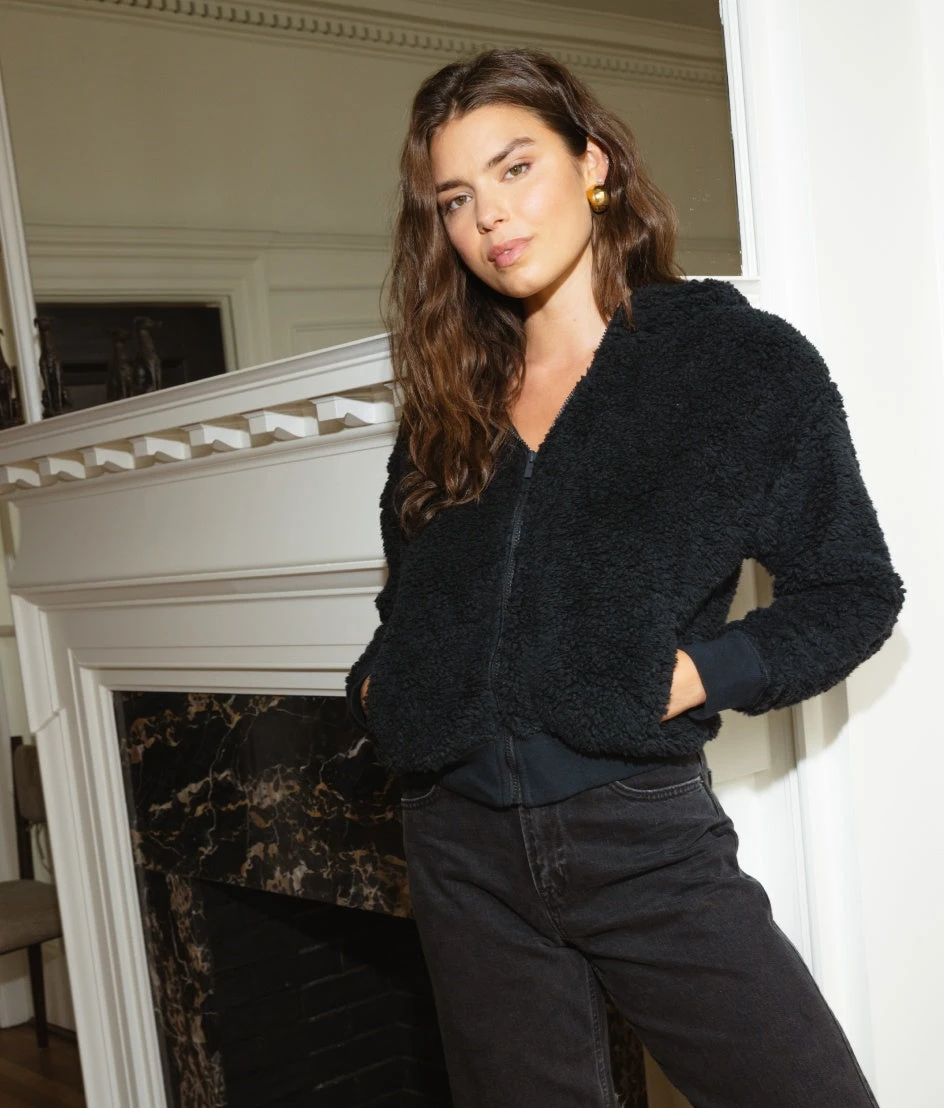 The High Pile Eco Short Fleece Jacket - Sea Urchin 1 The High Pile Eco Short Fleece Jacket - Sea Urchin