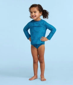 The Kids' Rash Guard - Gingham In Calypso -Summersalt Shop Kids RashGuardMixedGinghaminCalypsoFront1