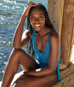 The Long Torso Perfect Wrap One Piece - Mixed Gingham In Calypso & Deep Sea -Summersalt Shop PWOPMixedGinghaminDeepSea CalypsoLifestyle2 032fb117 5180 4c01 b033 ad8a6c72a2b8