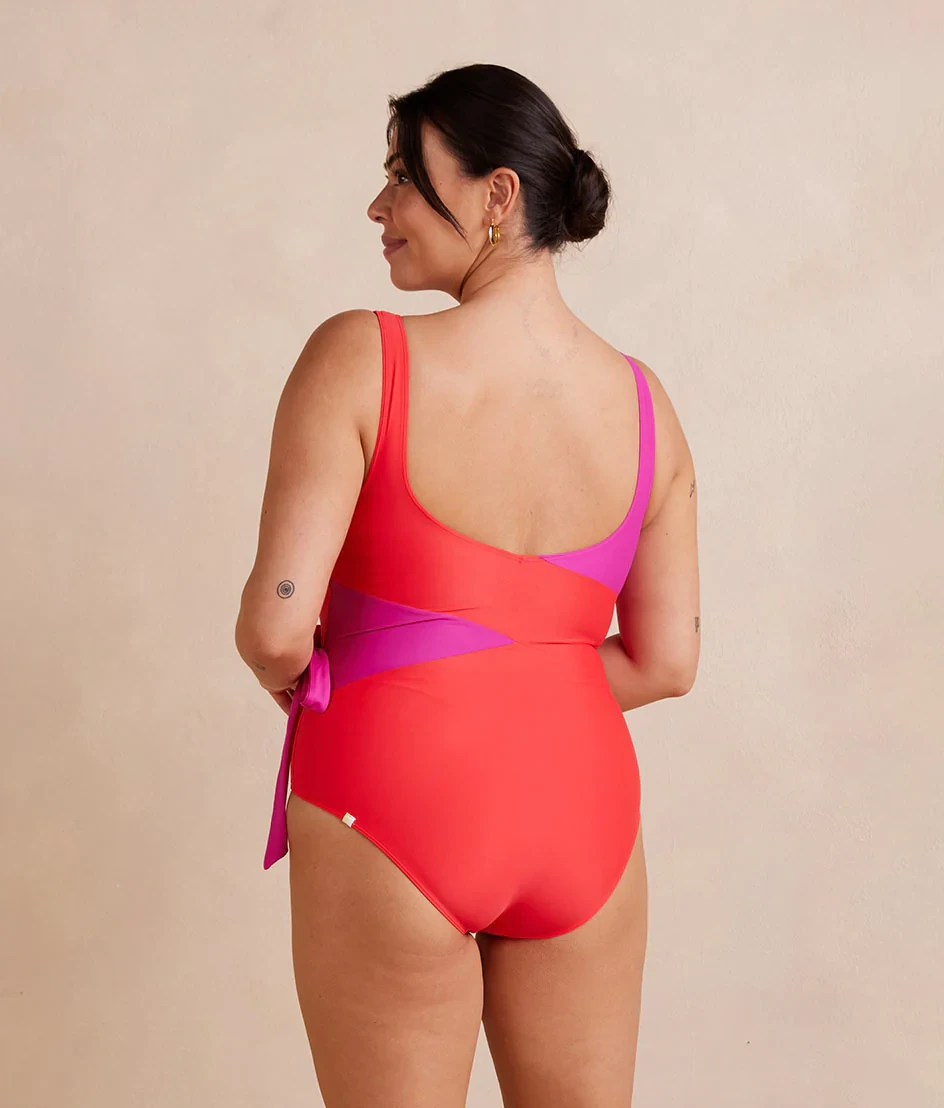 The Perfect Wrap One-Piece - Hibiscus & Grapefruit 2 The Perfect Wrap One-Piece - Hibiscus & Grapefruit - Image 2
