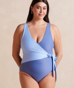 The Perfect Wrap One-Piece - Sky & Blue Mountain -Summersalt Shop PWOP Sky BlueMountainFront Crop 1