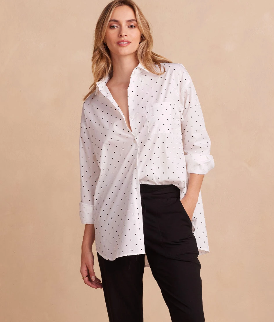 The Perfect Boyfriend Shirt - White Sand & Sea Urchin Pin Dot 2 The Perfect Boyfriend Shirt - White Sand & Sea Urchin Pin Dot - Image 2